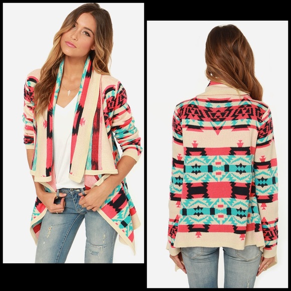 Anthropologie Sweaters - Anthro Moon Collection Aztec Drape Cardigan